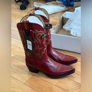 Boot Barn red leather cowboy boots